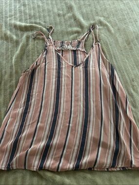 Pink Republic Pink and Navy Vertical Stripe Camisole
